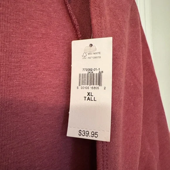 NWT GAP Modern Twist Front Sweetheart Tshirt XL Tall in Dry Rose Pink - Picture 5 of 5